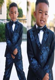 Printing Floral Boy Formal Suits Dinner Tuxedos Little Children Groomsmen Kids For Wedding Party Evening Suit Wear 3 pieces9479957