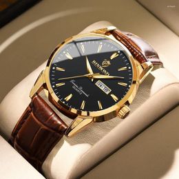 Wristwatches Binbond Simplicity Leather Strap Watch Men's Ultra-thin Calendar Waterproof Luminous Clock Fashion Business Quartz Wristwatch