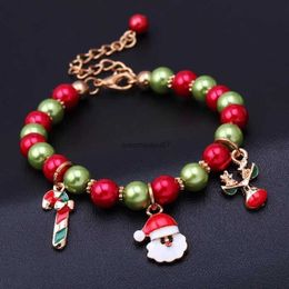 Chain Delysia King 2021 Fashion Festival Santa Claus Hand Chain Crutch Reindeer Beaded Bracelet Christmas Gift OrnamentL24