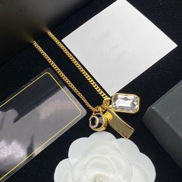 Design Diamond Pendant Necklaces Fashion Neckalce For Woman Couple Chains Brass Necklace Wedding Gift Jewellery Supply