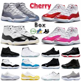 Top Quality 11 Jumpman Basketball Shoes With Box Men Gratitudes Cherry 11s XI Pink Purple DMP Midnight Navy Cool Grey Cement Grey Low Space Jam Sneakers Big Size 13