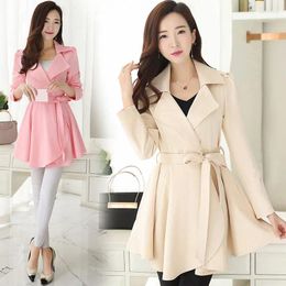 Women's Trench Coats 2024 Spring And Autumn Women Coat Versatile Dress Small Jacket Slim Medium Long Windbreaker