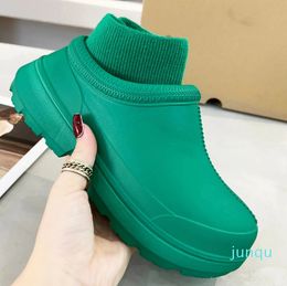 Womens winter boots Fashion Non Slip Rain Boots Adult Water Shoes Waterproof Boots Ankle boots wool worm Pair of shoes