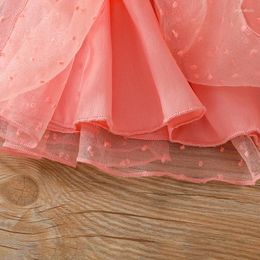 Girl Dresses Baby Summer Outfits Infant Toddler Sleeveless Ruffle Dots Print Tulle Tutu Dress With Headband Set Clothes