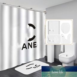 Shower Curtain Polyester Waterproof Shower Curtain Perfume Series Non-Slip Mat Bathroom Four Pieces Quality