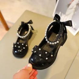 Designer Perlen Prinzessin Kleid Party Kinder Flache Absätze Kinder Schule Lederschuhe für Mädchen Mary Jane Schuhe Kind Schleife12 Jahr 240122