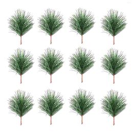 Decorative Flowers 24 Pcs Artificial Pine Branch Xmas Branches Christmas Picks Decor Crafts Fake Needles