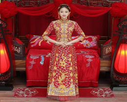 Ethnic Clothing Dragon Gown Bride Wedding Dress Chinese Style Costume Phoenix Cheongsam Evening Show Slim For The6367904