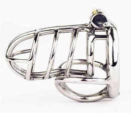 Stainless Steel Cock Cage With Scrotum Bondage Ring Male Belt Device Penis Lock Cock Ring Sex Toys For Men 2103249977455