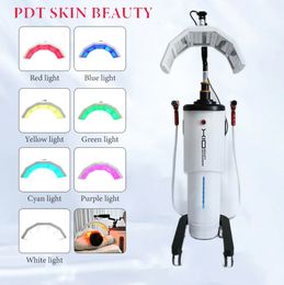 High Performance 7 Colours PDT LED Skin Rejuvenation Full Cover Wrinkle Remove Photodynamic Therapy for Anti-aging 2 Handles Face Lift Instrument