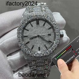 Ap Watch Diamond Moissanite Iced Out Can Pass Test Mens 2023 Version Vvs Silver Diamonds Pass Test Top Quality Eta Movement 904l Stainless Steel Out Sapphire Water