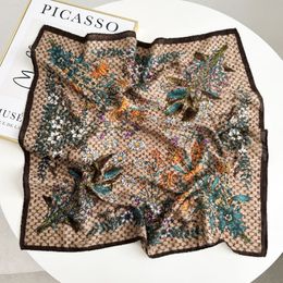 Designer Scarves Printed Cotton Hemp Square Scarf for Women's Decoration Versatile Velvet Scarf Tie Bags New 2024 Explosion Hair Ribbon