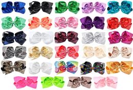 8 inch Sequin Hair Bow Hairpin Baby kids Child Hairpin Headdress Colourful Mermaid Clip 293 K22965053