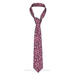 Bow Ties Pink Leopard 3D Printing Tie 8cm Wide Polyester Necktie Shirt Accessories Party Decoration