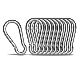 Keychains 10 Pack Stainless Steel Carabiner Clip 3.15 Inch Heavy Duty Spring Snap Hook Clips