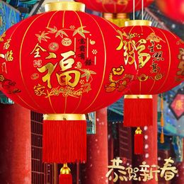 2024 Cloth Red Lantern Chinese Year Door Hanging Lanterns Spring Festival Street Pendant Traditional Home Decor 240119