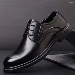 Dress Shoes Men Autumn Casual Leather Men's Genuine Youth Small Shoe English Style Gentlemen's