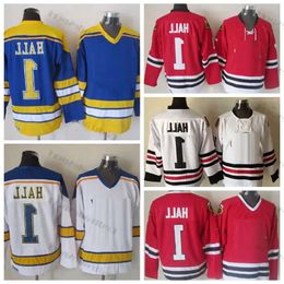 Vintage Glenn Hall Hockey Jerseys Mens #1 Stitched Shirts Blue White Red Classic Ice Jersey 13