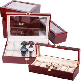 Watch Box for Watch Display Case Wood Watch Box with Large Glass Window Watch Organiser Box with Ultra Smooth Christmas Gift 240123