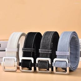 Belts Fashionable Canvas Beautiful Solid Color Belt Convenient No-hole Design Woman's Casual