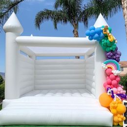 wholesale Stylish white jumper Inflatable Wedding Bouncy Castle Bounce House Tent With Air Blower 4.5x4.5m (15x15ft) All PVC For Commercial rental