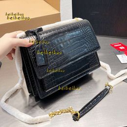 Evening Bags Shoulder Bags Chain Crossbody Bag Genuine Leather Women Handbag Flap Purse Fashion Metal Letters Shoulder Bags Magnetic Snap Interior Pocket Key 2024