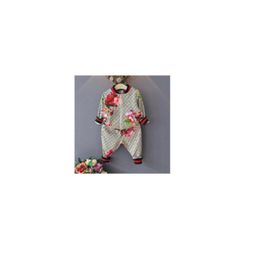 New 2021 Spring and Autumn Fashion Letter Style Kid Clothes Boy Girl Stitching Flower Sports Jacket and Pants Suit4108653