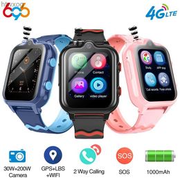 Smart Watches New Smart Watches 4G Kids GPS AGPS LBS WiFi SOS Music Playback Dual Camera Smartwatch Waterproof 900mAh Boy Girl Children Gift YQ240125