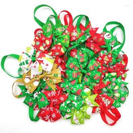 Dog Apparel 30 Pcs Christmas Pet Bow Ties Necktie Adjustable Collar Xmas Holiday Party Grooming Accessories Bowties