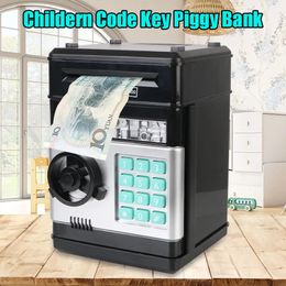 Electronic Piggy Bank Automatic Mini Safe Coins Cash Saving Money Box Password Counter Code Key Lock Coin Bank ATM Child Gift 240118