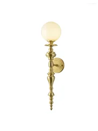 Wall Lamp French Brass Court Vintage Lamps Bedroom Living Room Nostalgic Medieval Style Aisle Sconces Lights Decoration LED Fixtures