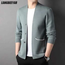 Men's Jackets Top Grade 2023 New Brand Designer Fashion Knit Graphic Cardigan For Men Sweater Casual Korean Coats Jacket Mens Clothing J240125