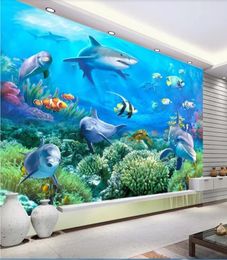 3d wallpaper custom po mural Nemo Dolphin TV background wall landscape 3d home improvement6734247