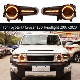 Car Headlight Assembly Dynamic Streamer Turn Signal For Toyota FJ Cruiser LED Headlight Assembly 07-20 Auto Parts Daytime Running Light