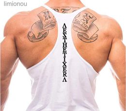 Men's Tank Tops Summer Outdoor Workout Sleeveless T-shirt Mens Running Training Y-back Lightweight Tank TopsL240124