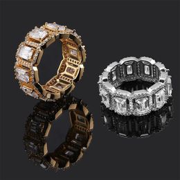 Luxury Designer Jewellery Men Rings Bling Diamond Wedding Bands Hip Hop Jewlery Iced Out Love Ring Gold Silver Fashion New anillo pa210f