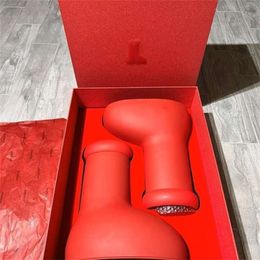 MSCHF Boots Men Women Rain big red Thick Bottom Non-Slip Rubber Platform Bootie Fashion astro boy gw4 size 35-48