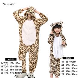 Baby Girl Clothes Boys Unicorn Pyjamas Winter Women Flannel Kigurumi Animal Hooded Leopard Onesie Sleepwear Kids Pyjamas 240122