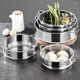 Double Boilers 1PC Food Steaming Grid Tray 304 Stainless Steel Drain Basket With Ear Multifunction Durable Steamer Kitchen Cooking Tools