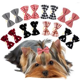 Dog Apparel 20PCS Handmake Bowknot Pet Hair Bows Decrate Elastic Bands Cat Grooming Small Dogs Accessories