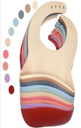 Infant Silicone Bib Baby Bibs Solid Color Waterproof Children Silicone Bib Baby Saliva Rice Pocket Maternal Infant Products YL2521840050