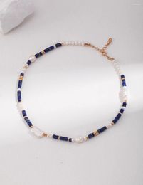 Pendants Chic And Stylish Sterling Silver Lapis Lazuli Pearl Necklace