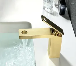 Bathroom Sink Faucets Brushed Gold Fashion And Cold Water Basin Faucet Good Quality Copper Brass Bath Black/Chrome