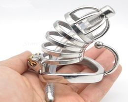 New Stainless Steel Devices With Urethral Catheter,Long Cock Cage with Base Arc Ring ,Penis Rings,Sex Toys For Men Y18928045020708