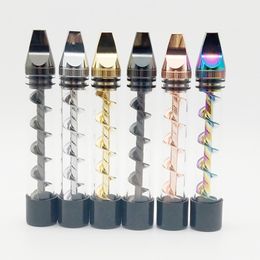 Newly 7pipe twisty glass blunt smoking dry herb herbal vap glass blunt starter kit kits tobacco grinder smoking filter dab straw pyrex