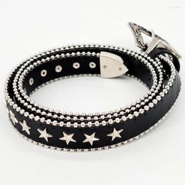 Belts MYMC Women's Leather Belt With Silver Buckle Ladies PU For Dress Jeans Rivet Waistband Thin Punk Style Cool