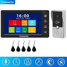 Indomita Wired Video Intercom System for Apartment Outdoor Door Phone Street Call Panel RFID Doorbell Support Electronic Lock 240123