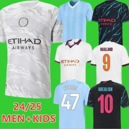 24 25 HAALAND FUSSBALLJERSEYS Chinese New Year Dragon DOKU RODRIGO GREALISH MANS CITIES Fans Spieler DE BRUYNE FODEN 2024 2025 3. Fußballtrikots Kinderset Champions 999