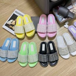 Slippers famous women summer small thick bottom slippers ladies flat flip flops candy Colour going