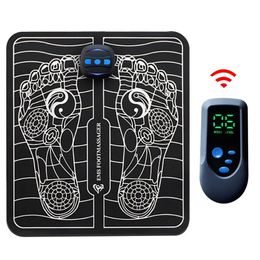 Electric EMS Foot Massager Pad Electrical Muscle Stimulation Foot Massager USB Charging Portable Foldable Massage Mat 240119